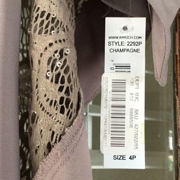 NWT Champagne Sequin Formal or Mother of the Bride Dress 4P - Picture 5 of 6